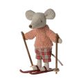 Winter Mouse with ski - Big Sister (12cm)