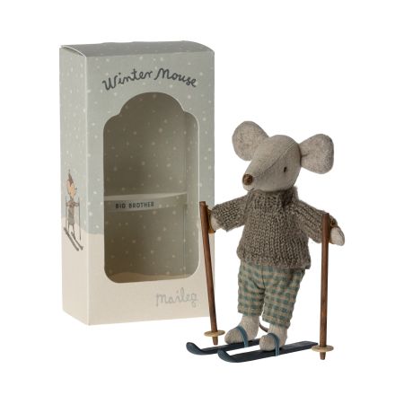 Winter Mouse with ski - Big Brother (12cm)