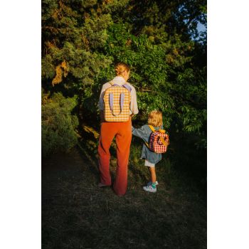 Mochila pequeña a cuadros -Roja 2