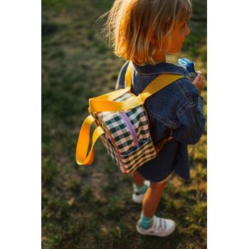 Mochila pequeña a cuadros -Verde