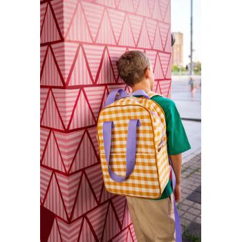 Mochila a cuadros -Amarilla 2