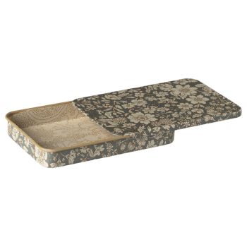 Metal box with sliding lid, Blossom - Blue 2