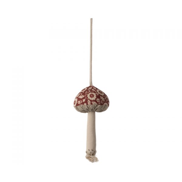 Mushroom ornament - winter flower - Red