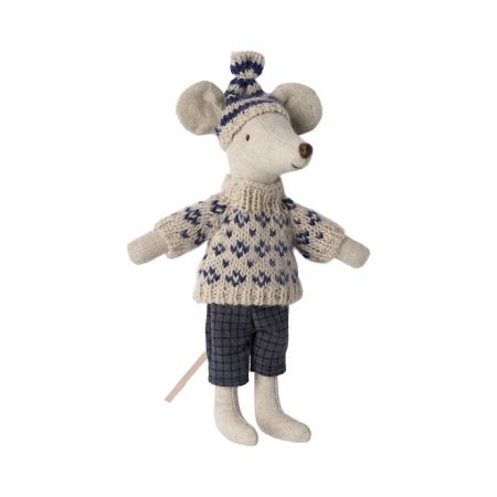 Winter Mouse with ski - Dad (15cm)