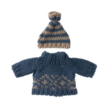 Knitted sweater and hat for Dad Mouse (15cm)