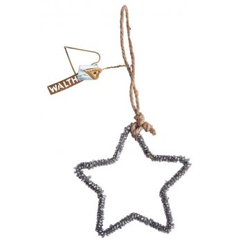 Star, glass beads, silver (10cm)