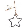 Star, glass beads, silver (10cm)