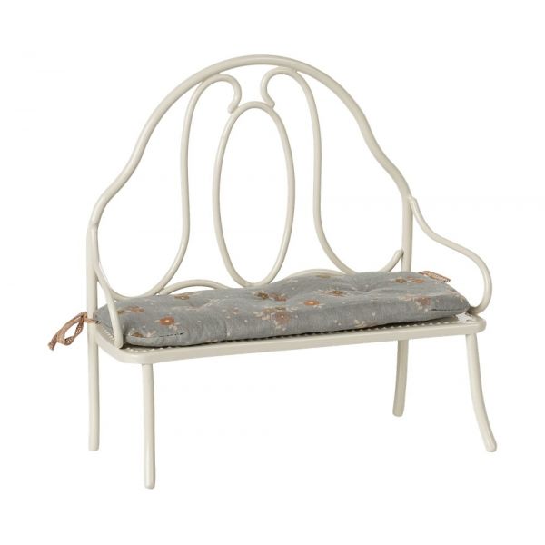 Banco vintage de metal Blanco (A 9cm)