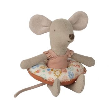 Ratoncita con bañador Rosa y flotador - Little Sister (10cm) 2