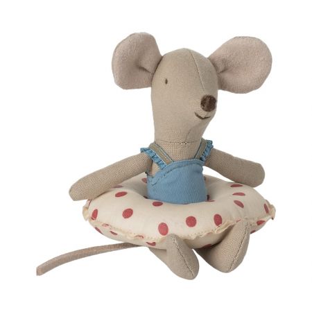 Ratoncita con bañador Azul y flotador - Little Sister (10cm)
