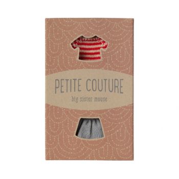 Knitted sweater and skirt, Big sister mouse  (12cm) 2
