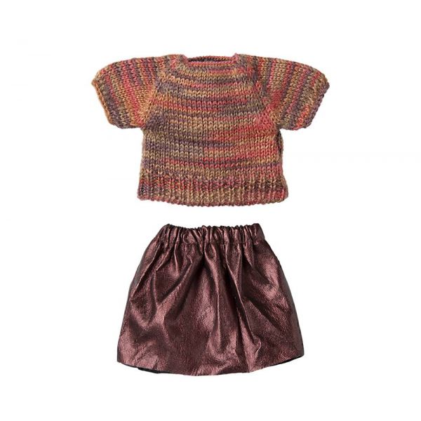 Skirt and knitted blouse, Mum mouse (15cm)