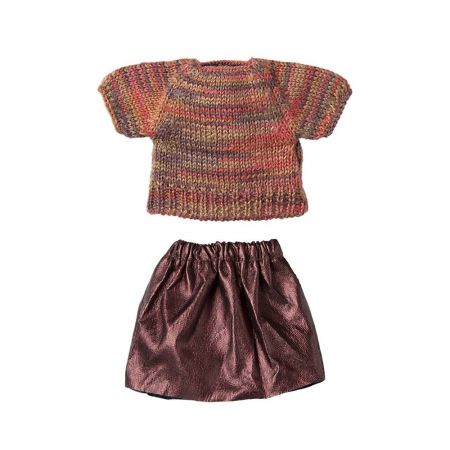 Skirt and knitted blouse, Mum mouse (15cm)
