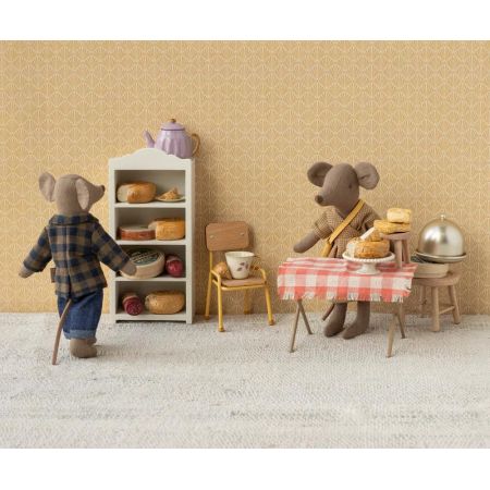 Brown checked shirt and pants, Dad mouse (15cm)
