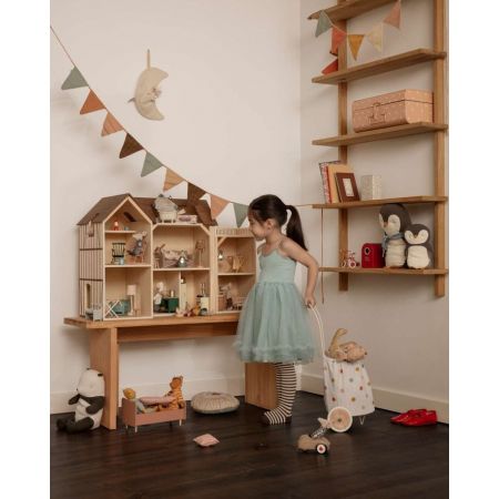 Mueble miniatura lavamanos con espejo - Blanco (15cm)