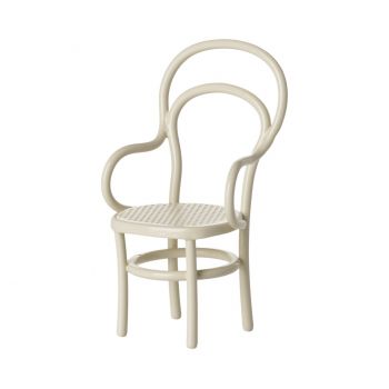 Silla de metal con reposabrazos - Blanco  (A8,5cm)