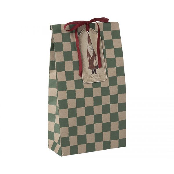 Gift Bag Checker Green - Medium