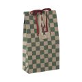 Bolsa de papel, Cuadros verdes - Medium
