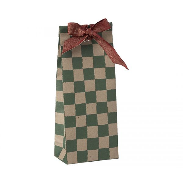 Gift Bag Checker Green - Mini
