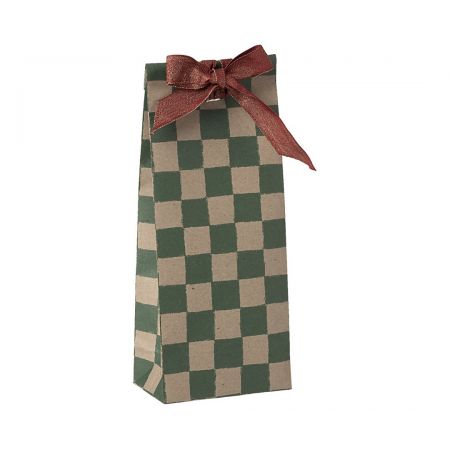 Gift Bag Checker Green - Mini