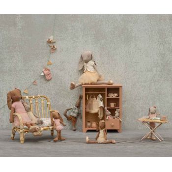 Armario de madera Rosa empolvado - 3 perchas (33cm) 2