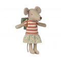Mouse, Big sister with Backpack - Mint (13cm)