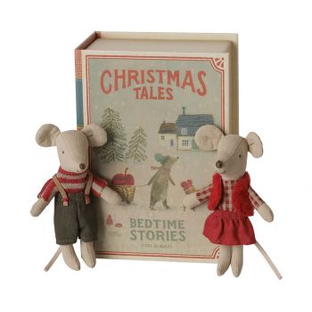 Ratoncitos Gemelos de invierno en libro, Little - (16cm)