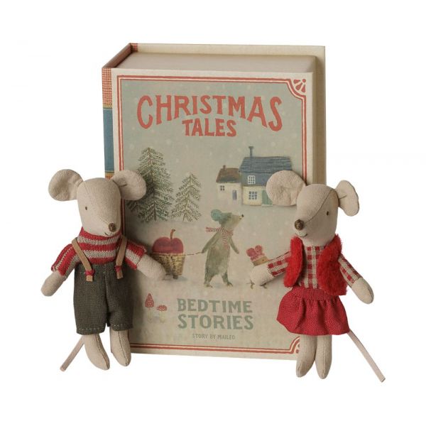 Ratoncitos Gemelos de invierno en libro, Little - (16cm)