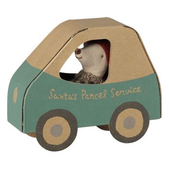 Christmas mouse, Little Brother in car box (11cm) 2