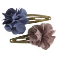 Hair clips, fluffy flower Denim (2u.)