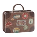 Metal travel suitcase brown