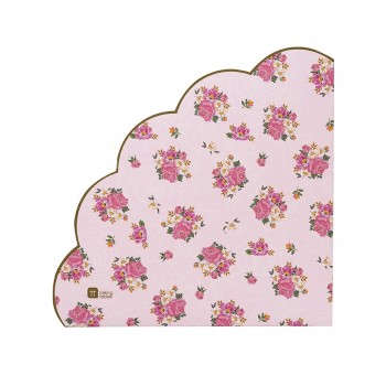Servilletas de papel rosa flores Vintage (20u.)