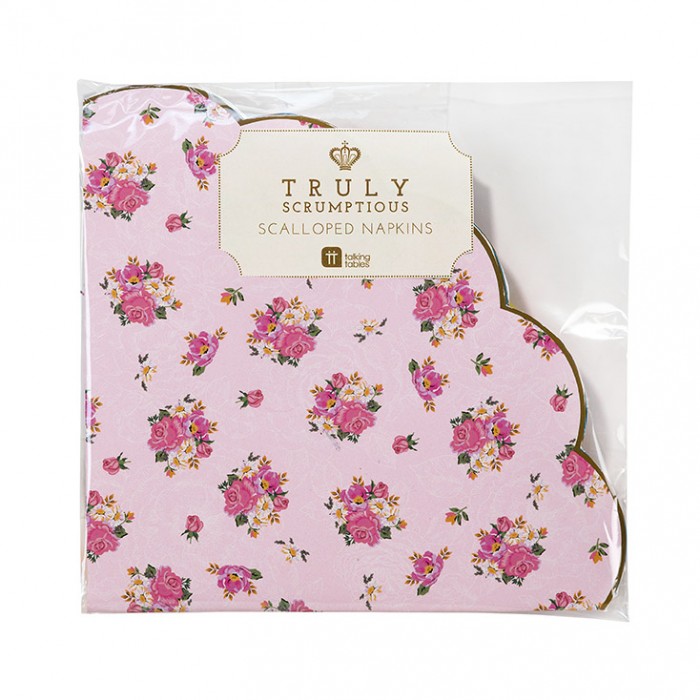 Paquete de 20 servilletas papel decorado modelo Lazo rosa