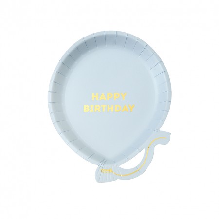 Birthdays Blue Balloon Plates (12 u.)